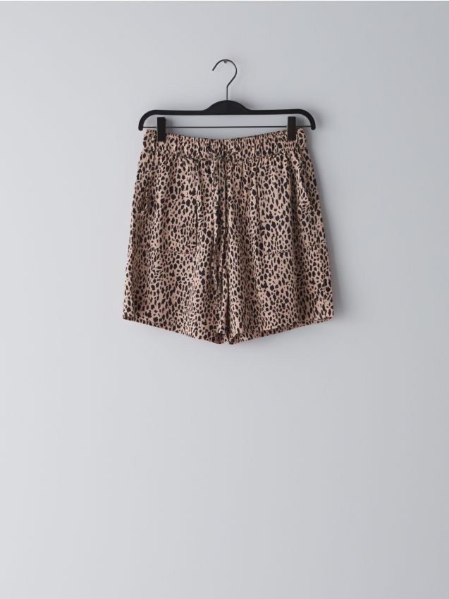 Szorty cargo z lyocellu - beżowy - YE921-08X - CROPP