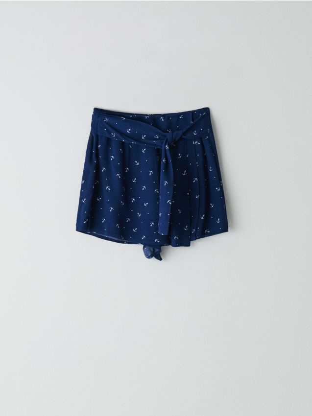 Spódnico spodenki high waist - granatowy - YE928-59X - CROPP