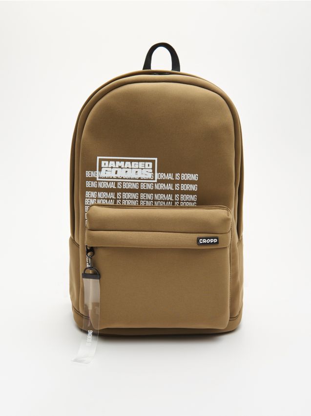 Backpack with transparent key chain - brown - YG219-84X - CROPP
