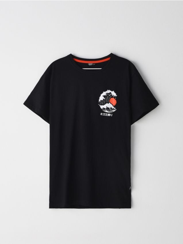 Men's T-shirt - black - YH142-99X - CROPP