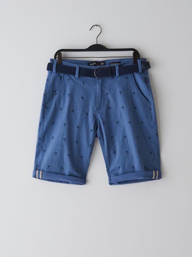 Pantaloni scurți cu cordon - albastru - YH164-50X - CROPP