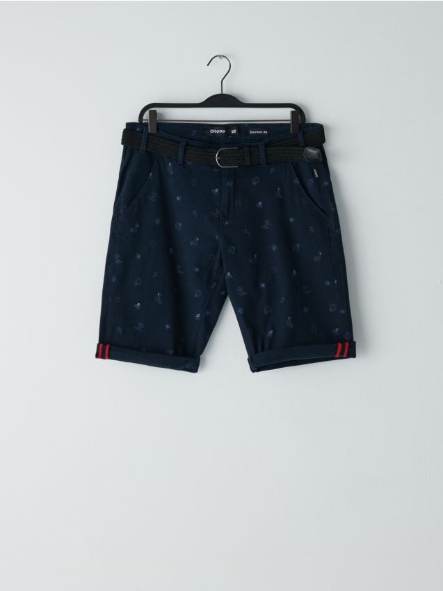 Pantaloni scurți cu cordon - bleumarin - YH164-59X - CROPP