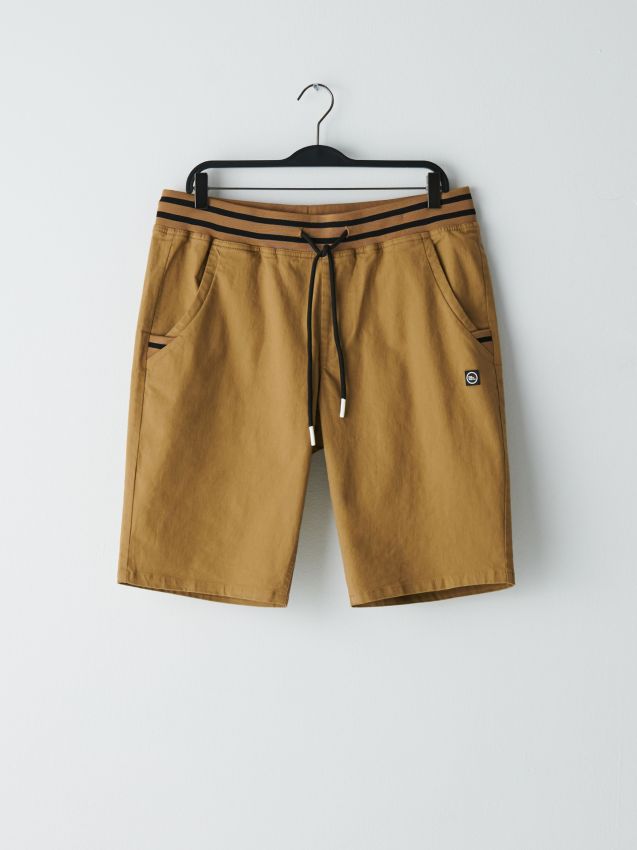 Pantaloni scurți jogger, cu conținut ridicat de bumbac - bej - YH167-80X - CROPP