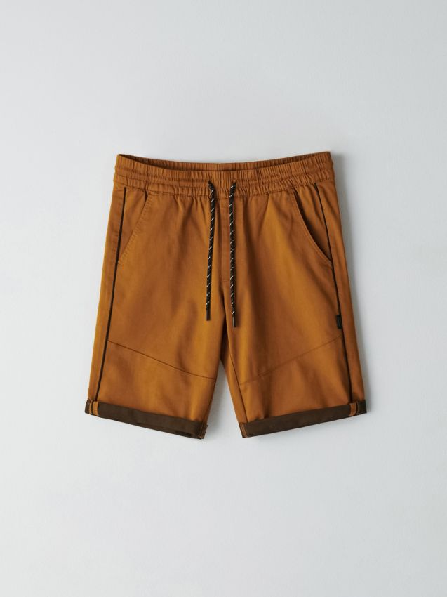 Pantaloni scurți lejeri, cu conținut ridicat de bumbac - galben - YH176-11X - CROPP
