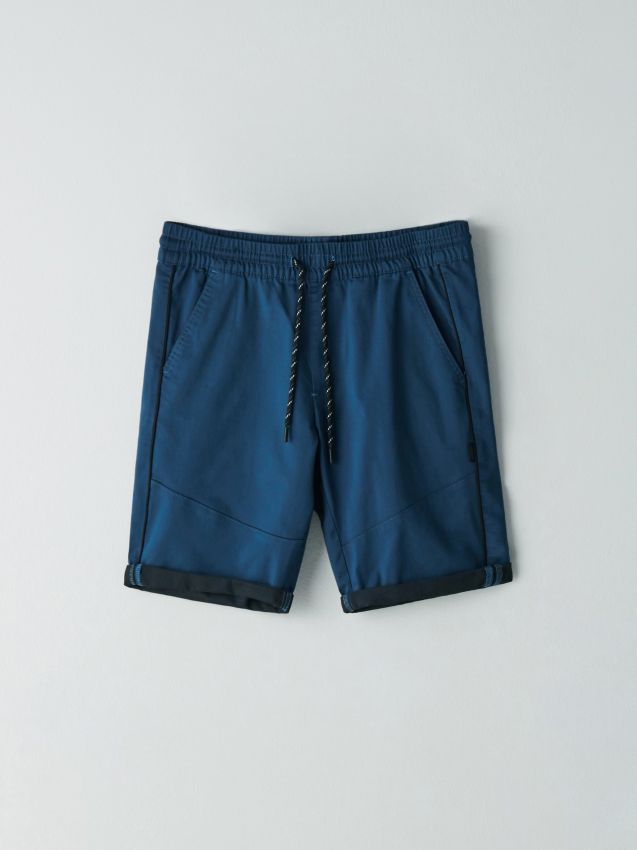 Bawełniane szorty comfort - niebieski - YH176-55X - CROPP