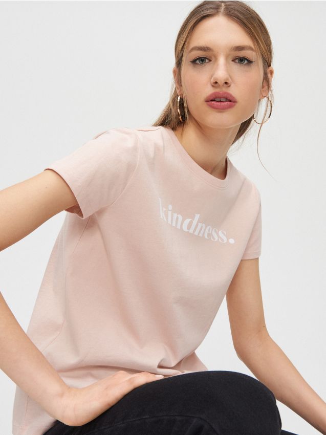 Tricou cu imprimeu - roz - YH653-03X - CROPP