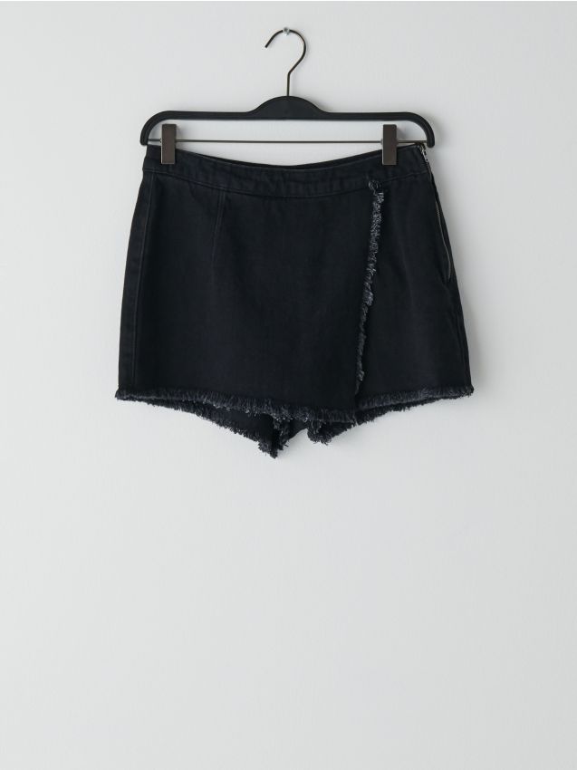 Jeansowe spódnico spodnie high waist - czarny - YI238-99J - CROPP