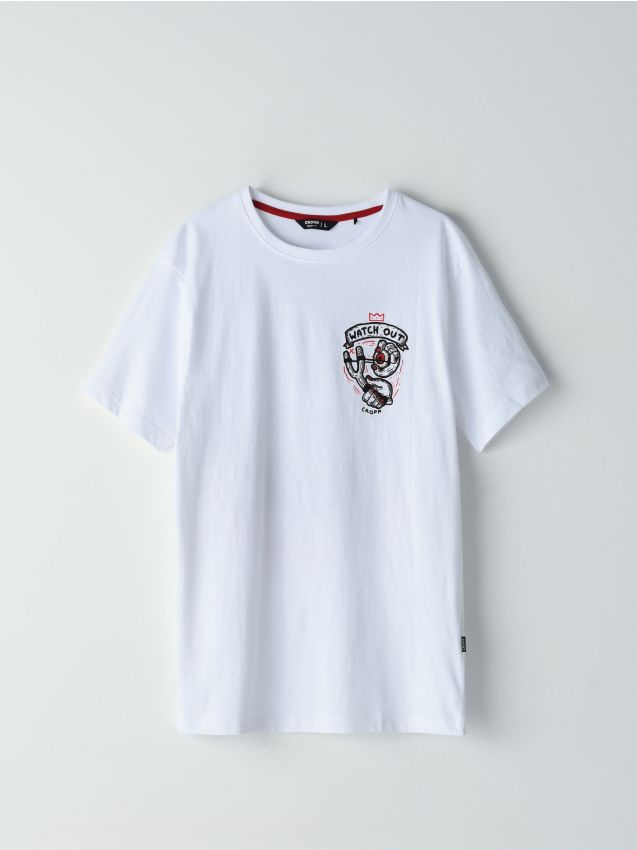 Tricou pentru bărbați - alb - YJ008-00X - CROPP