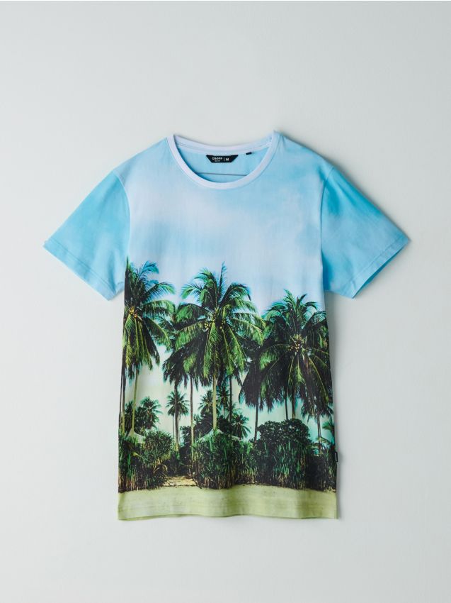 Koszulka z motywem wakacyjnym - biały - YJ043-00X - CROPP