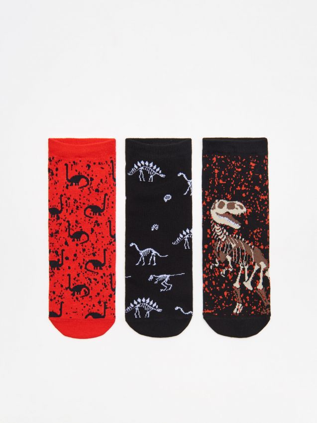 Set de 3 perechi de șosete cu imprimeu - roșu - YM036-33X - CROPP