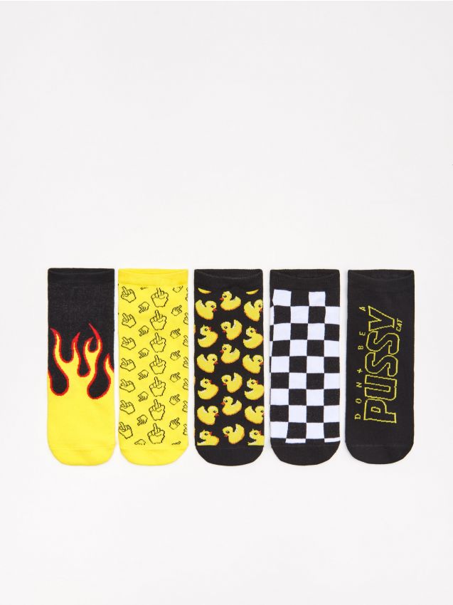 Printed socks 5 pack  - yellow - YN519-11X - CROPP