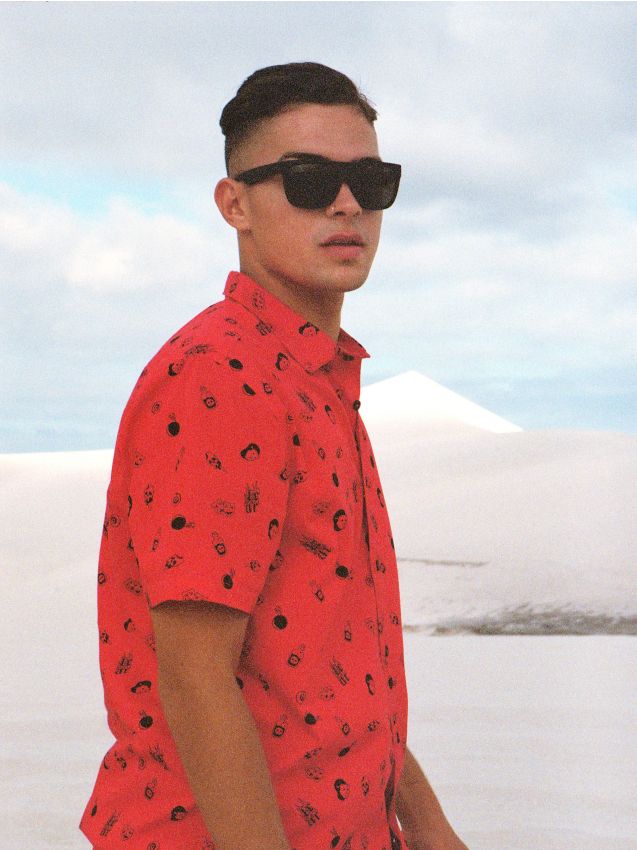 Cămașă Cu Mâneci Scurte - roșu - YN669-33X - CROPP