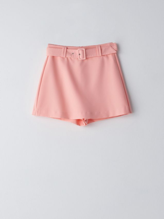 Spódnico spodenki z wysokim stanem  - różowy - YP499-03X - CROPP