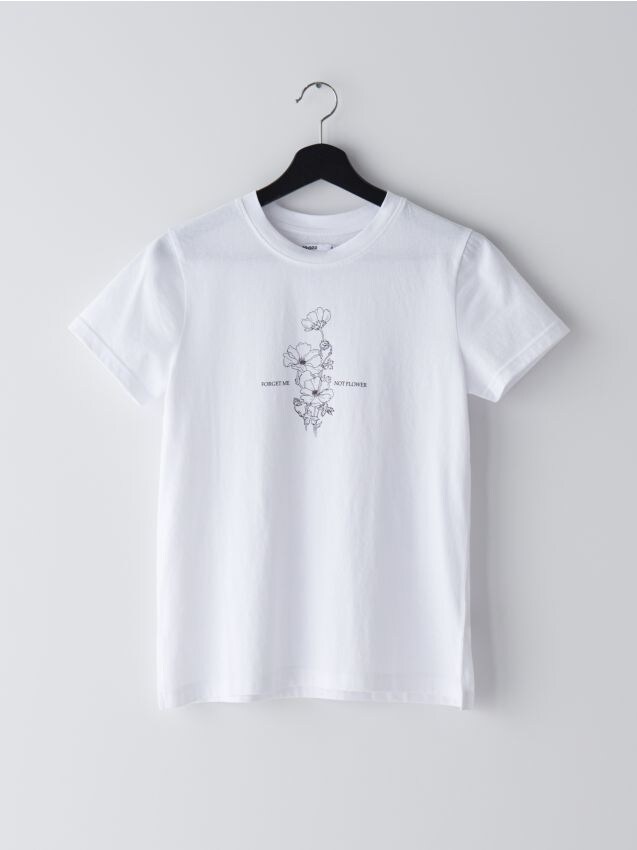 Tricou cu inscripție - alb - YP668-00X - CROPP