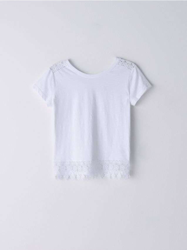 Bluză cu tiv ajurat - alb - YP671-00X - CROPP