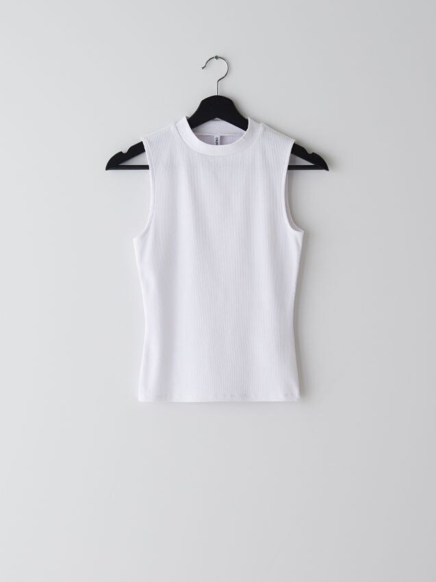 Top din bumbac - alb - YP686-00X - CROPP