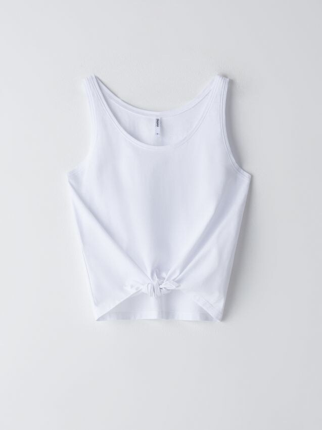 Crop top legat - alb - YP692-00X - CROPP