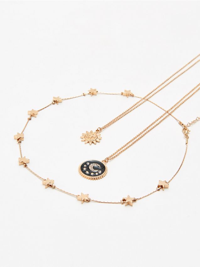 Star motif necklace set - golden - YV797-GLD - CROPP