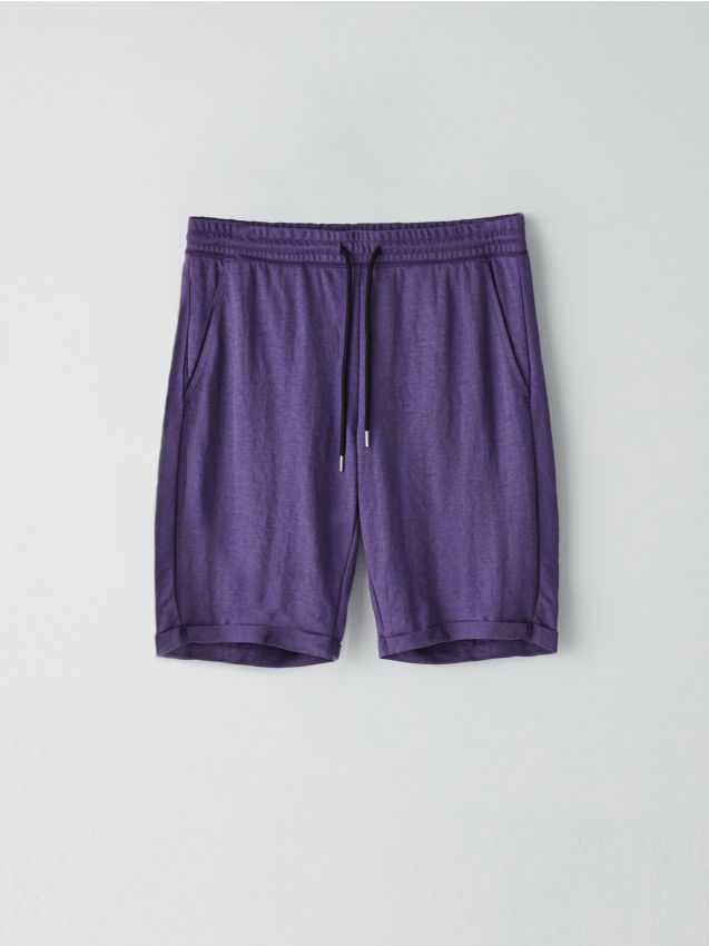 Dresowe szorty basic - purpurowy - ZI546-48X - CROPP