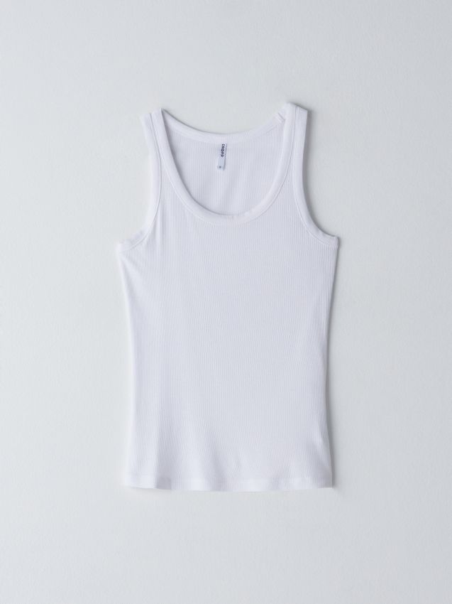 Top monocromatic - alb - ZJ591-00X - CROPP