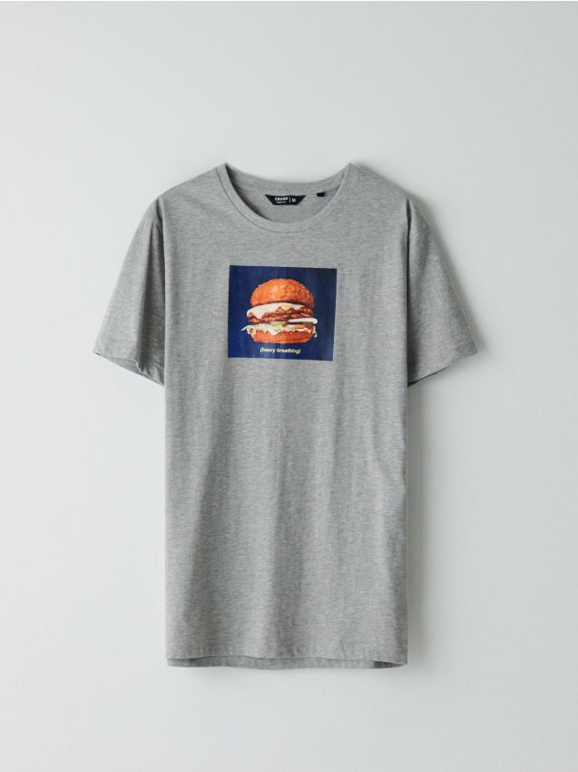 Tricou cu imprimeu - GRI - ZL569-09M - CROPP