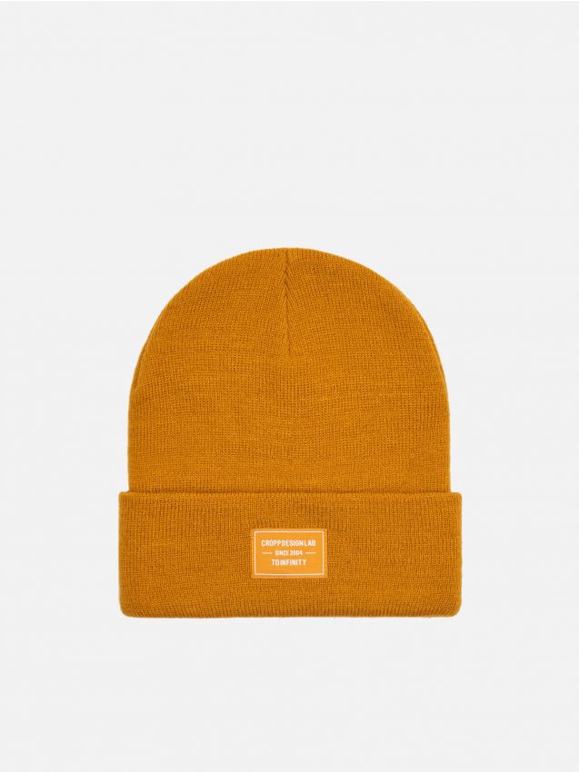 Czapka z naszywką - żółty - ZL586-18X - CROPP