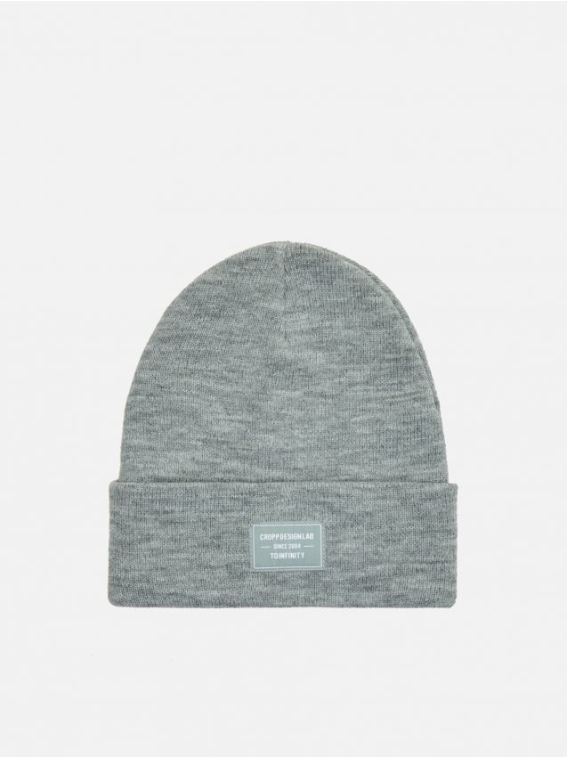 Czapka z naszywką - szary - ZL586-90M - CROPP