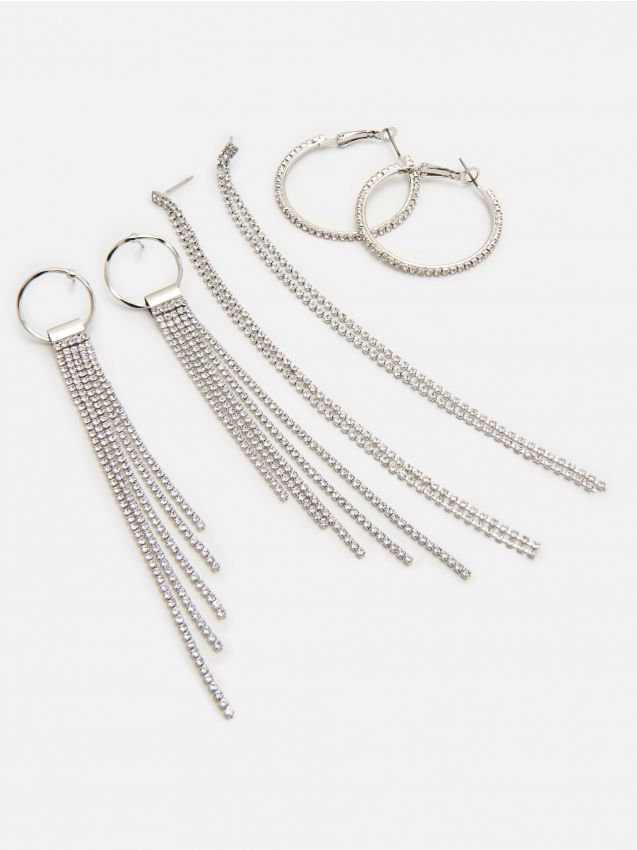 Set de cercei argintii - argintiu - ZN133-SLV - CROPP