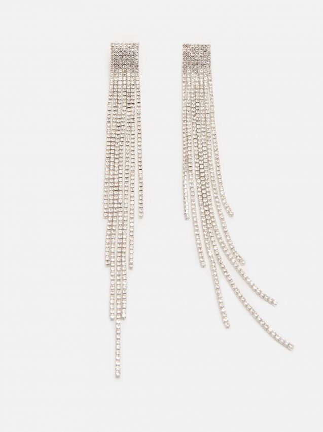 Cercei lungi - argintiu - ZN134-SLV - CROPP