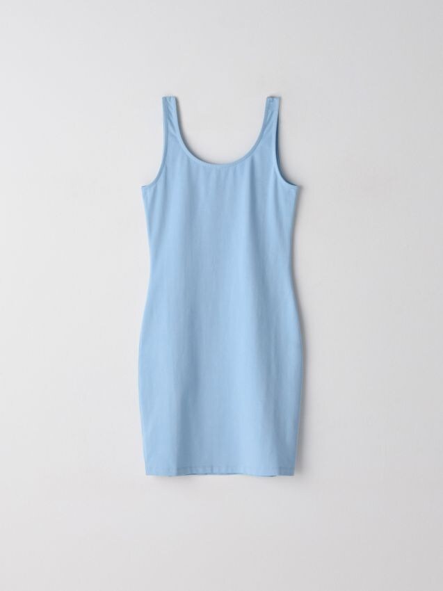 Rochie ajustată BASIC - albastru - ZN253-05X - CROPP