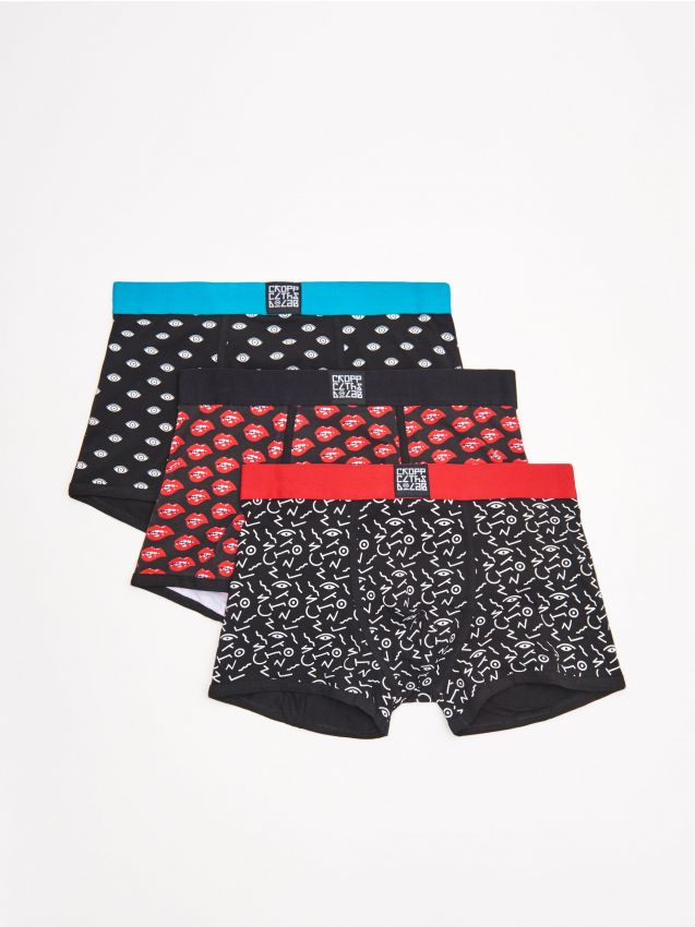Bokserki all over 3 pack - czarny - ZN536-99X - CROPP