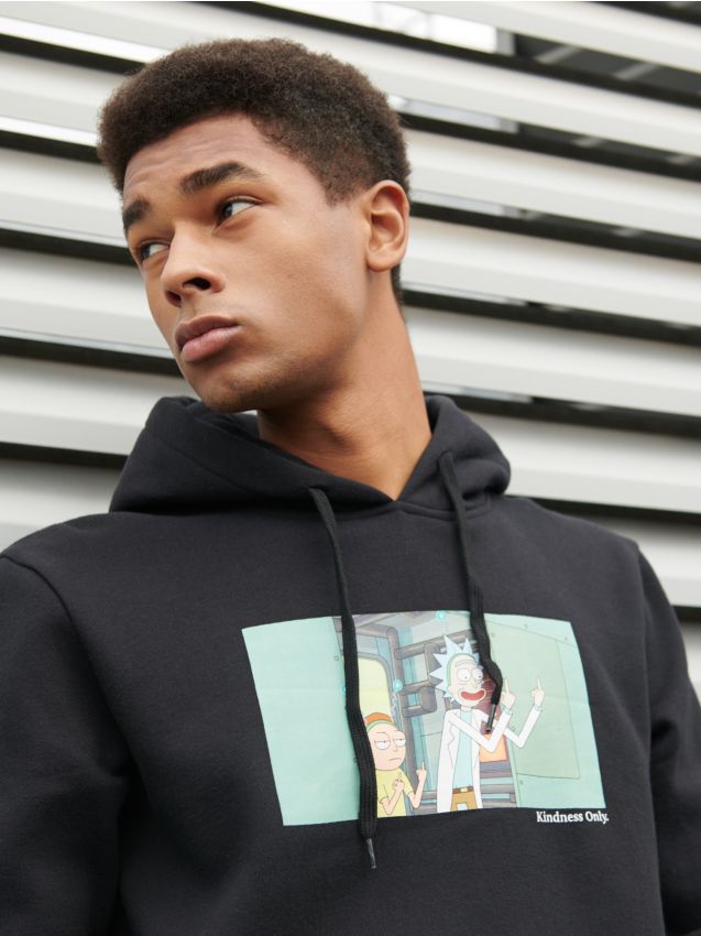 Bluza z kapturem Rick and Morty - beżowy - F06FB-BBB - CROPP