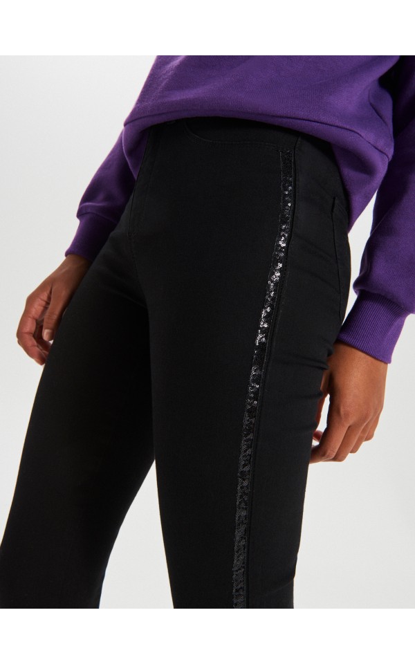 side sequin stripe leggings