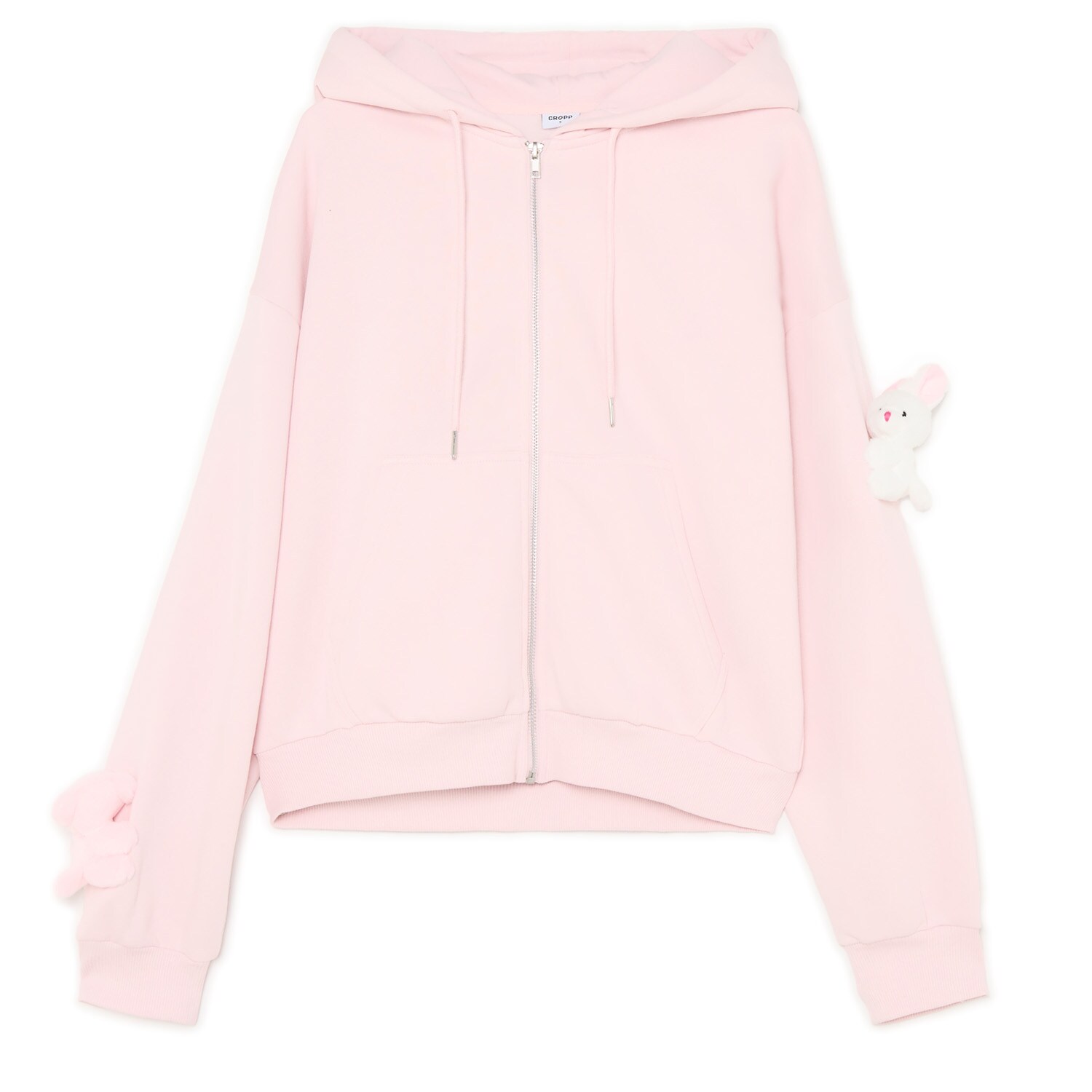 Cropp - Bluza z pluszakami na rękawach - brązowy