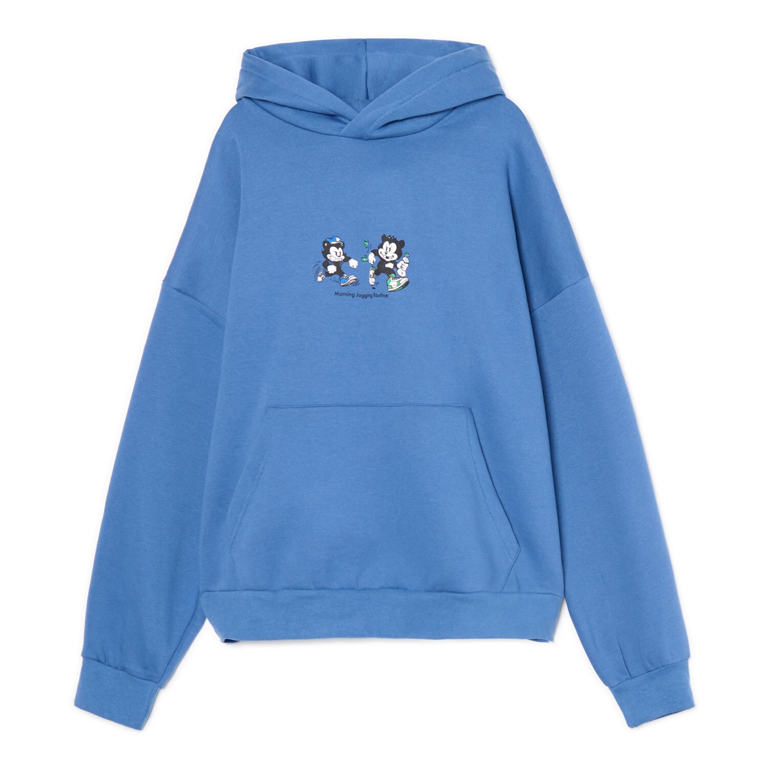 Cropp - Niebieska bluza oversize z kapturem - błękitny