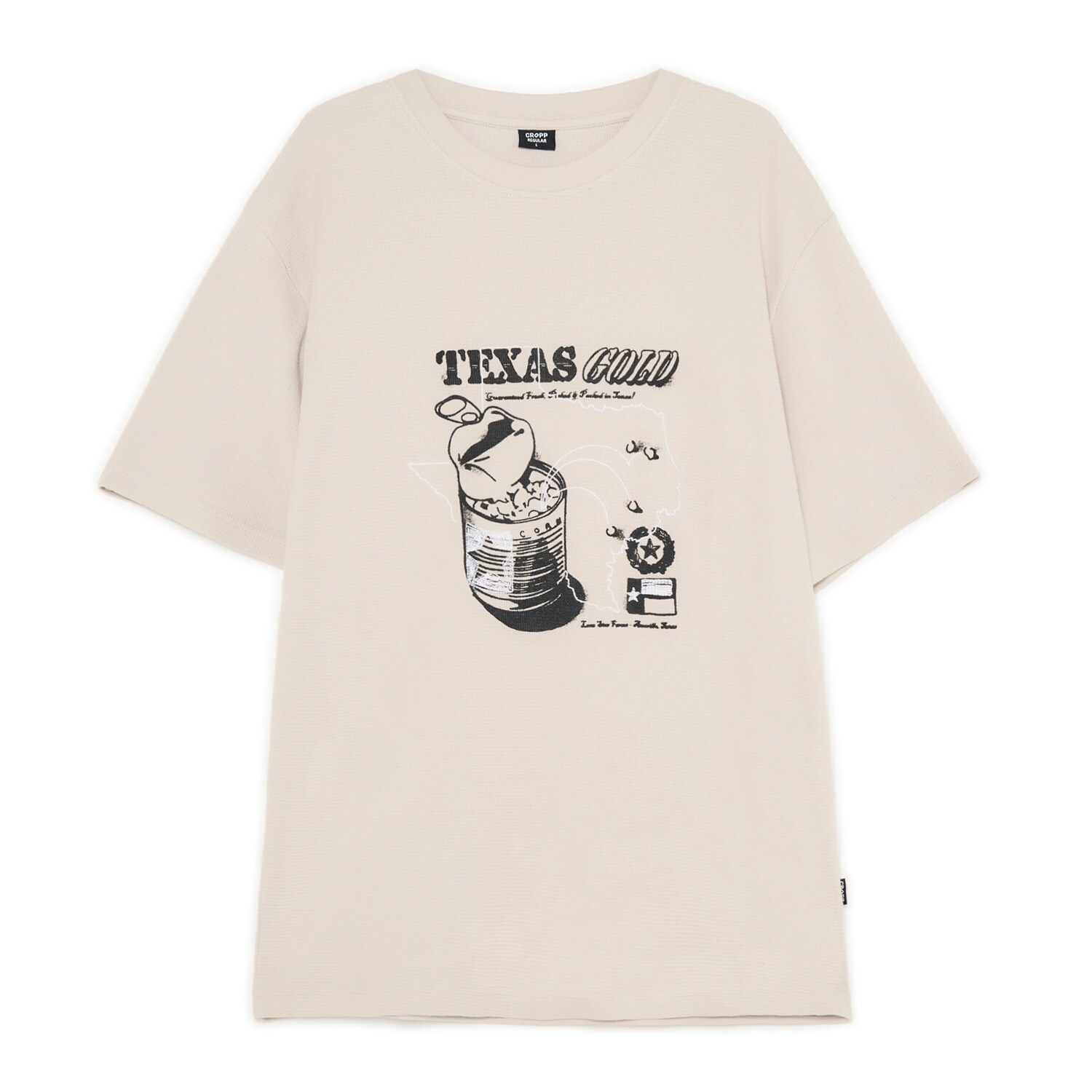 Cropp - T-shirt z teksańskim motywem - jasny szary