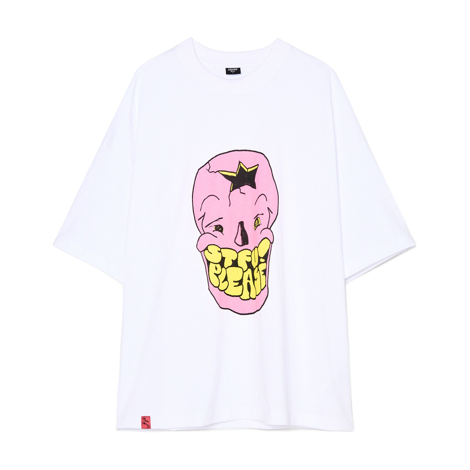 Cropp - Biały T-shirt z nadrukiem - biały