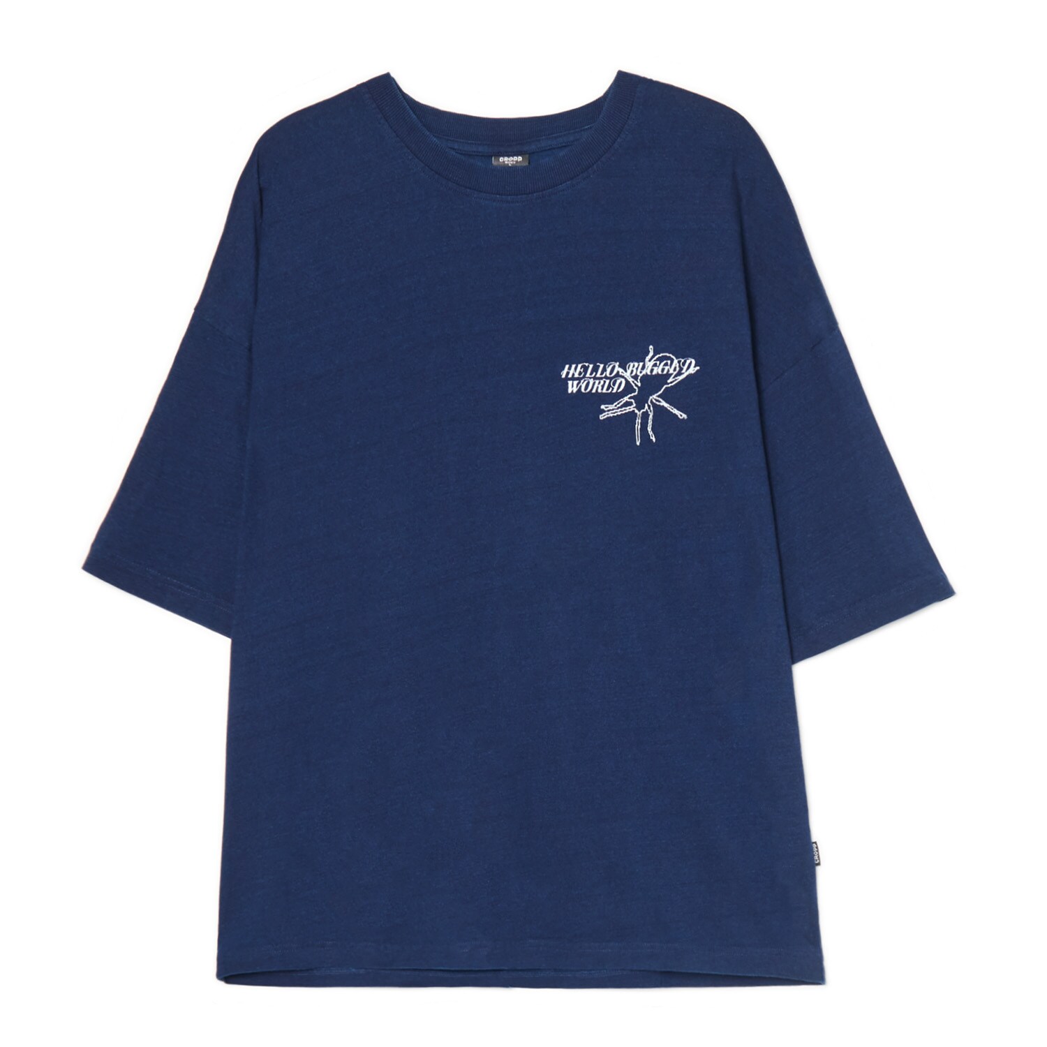 Cropp - Granatowy T-shirt z nadrukiem - niebieski