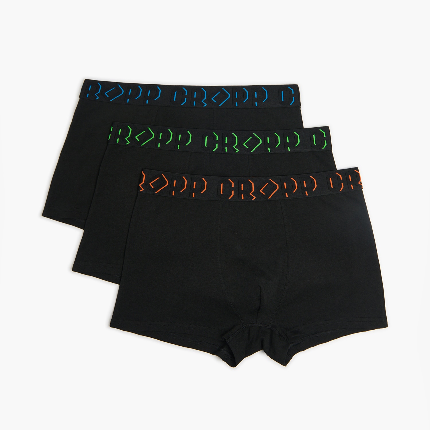 Cropp - 3 pack bokserek basic z brandowym napisem - czarny