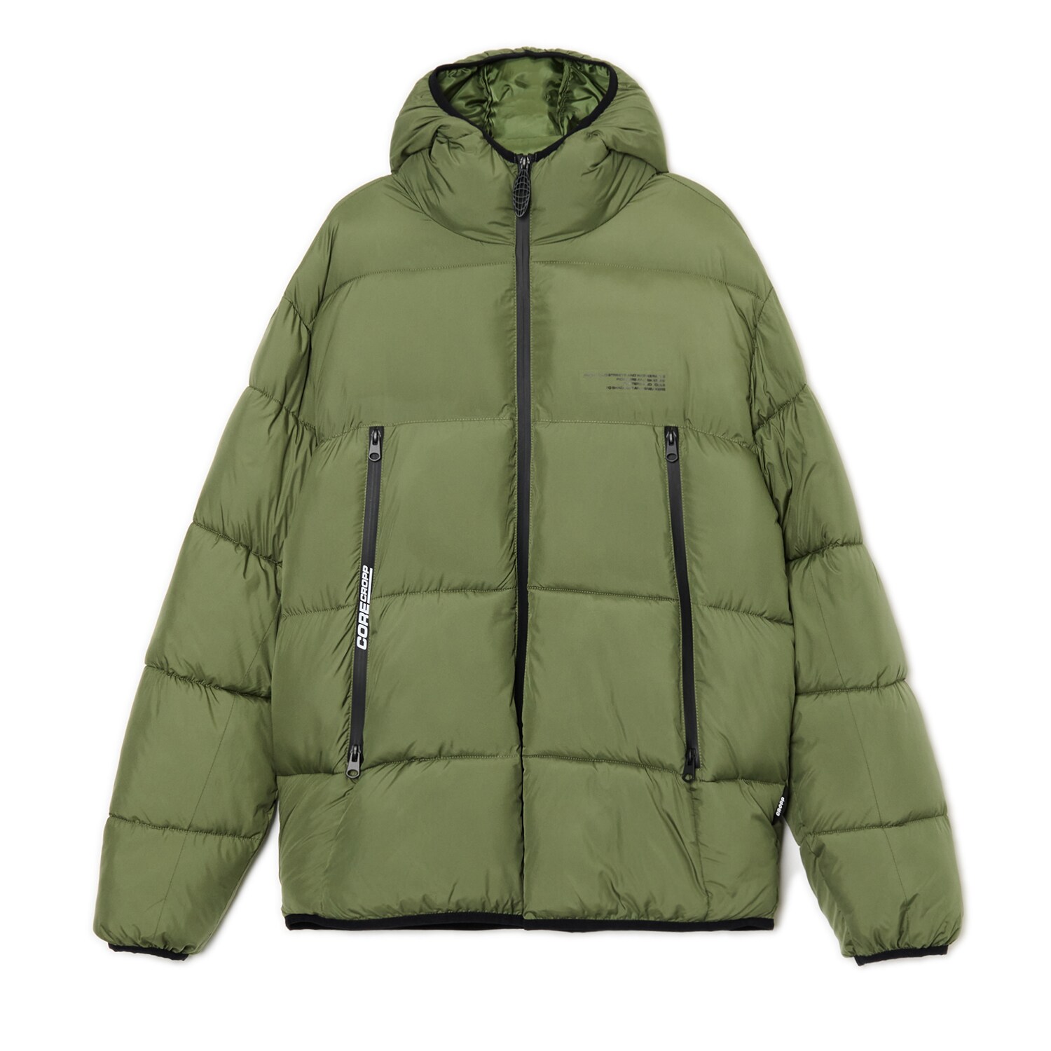 Cropp - Oliwkowa pikowana kurtka puffer - zielony