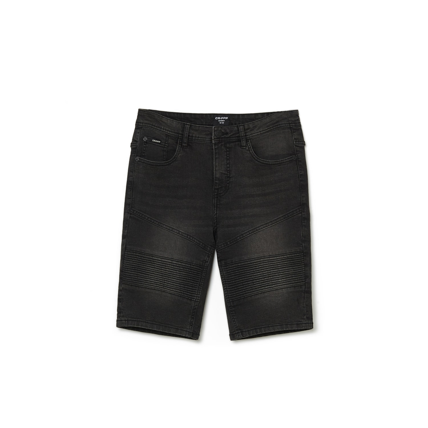 Cropp - Czarne jeansowe skinny - szary