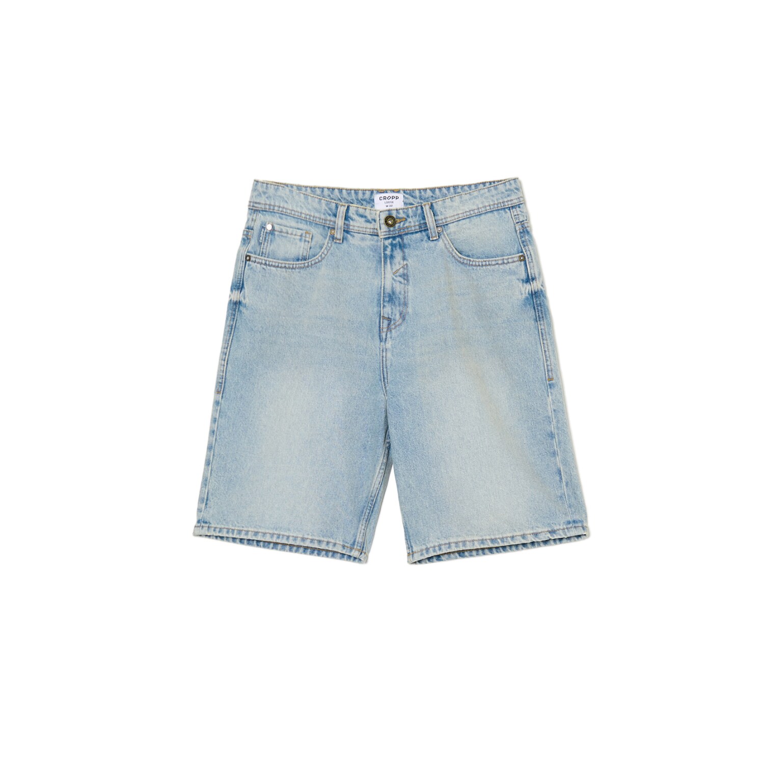 Cropp - Jasne jeansowe szorty loose - niebieski