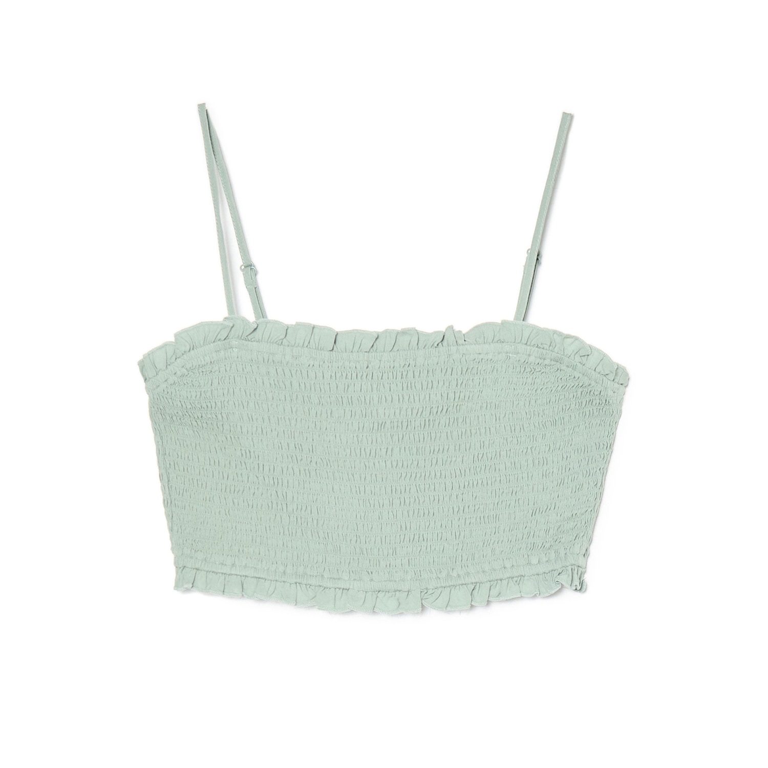 Cropp - Zielony crop top z wiskozy - zielony