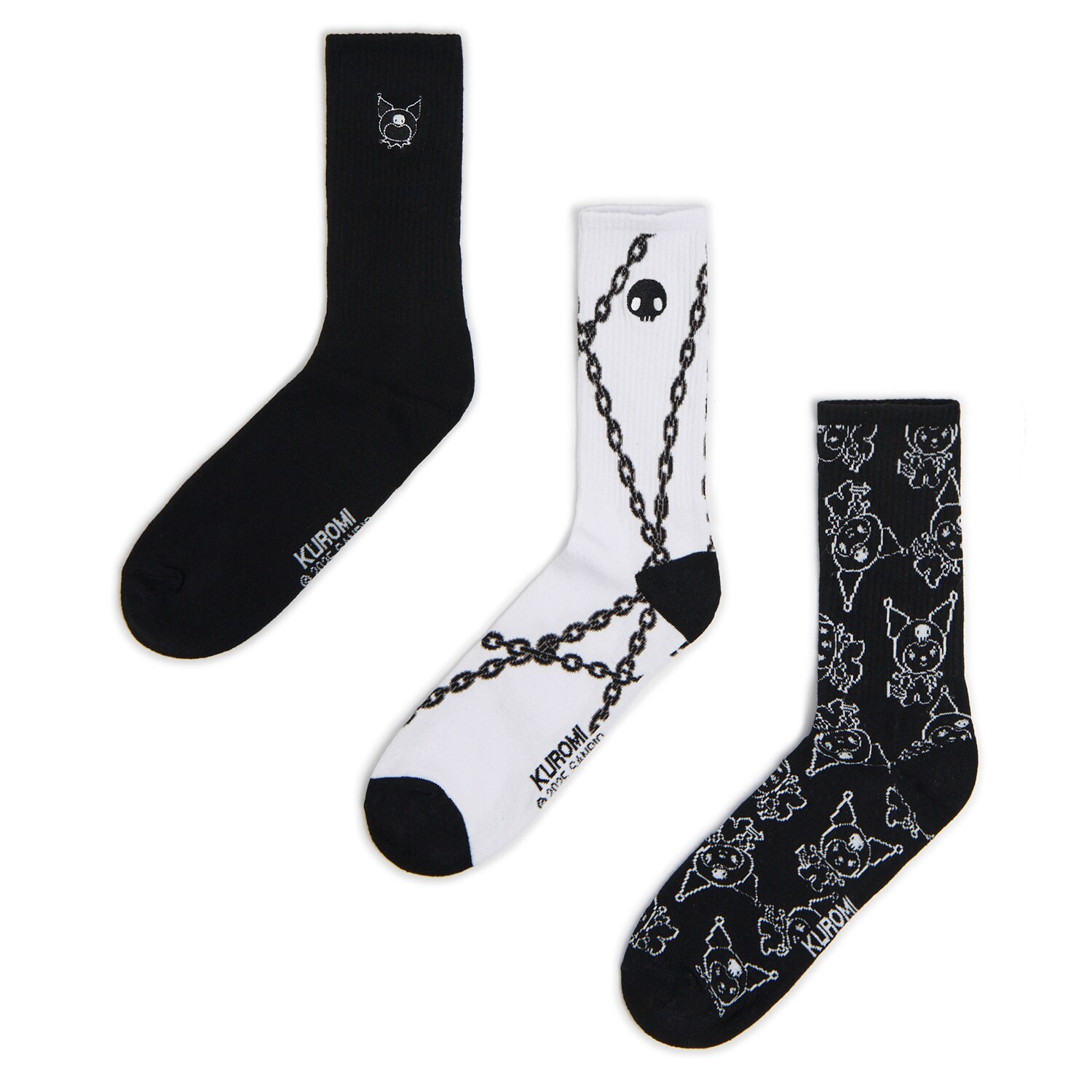Cropp - 3 pack długich skarpet Kuromi - czarny