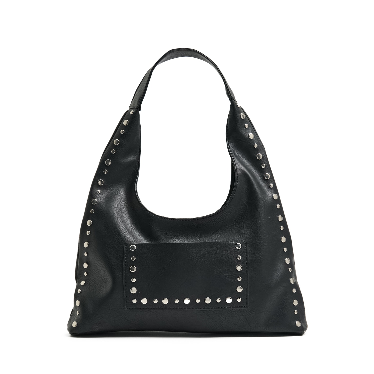 Cropp - Czarna torebka hobo z ćwiekami - czarny