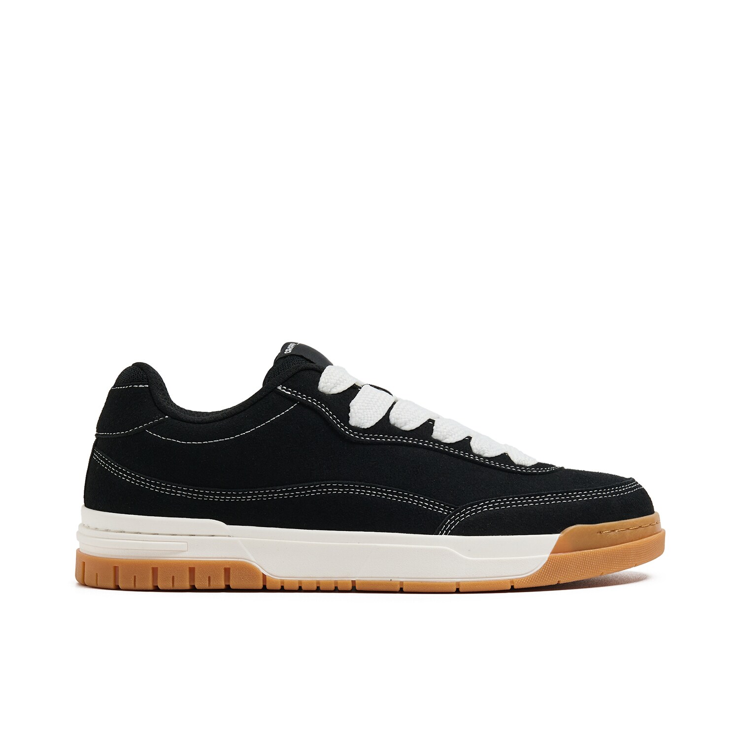 Cropp - Niskie czarne sneakersy z białymi sznurowadłami - czarny