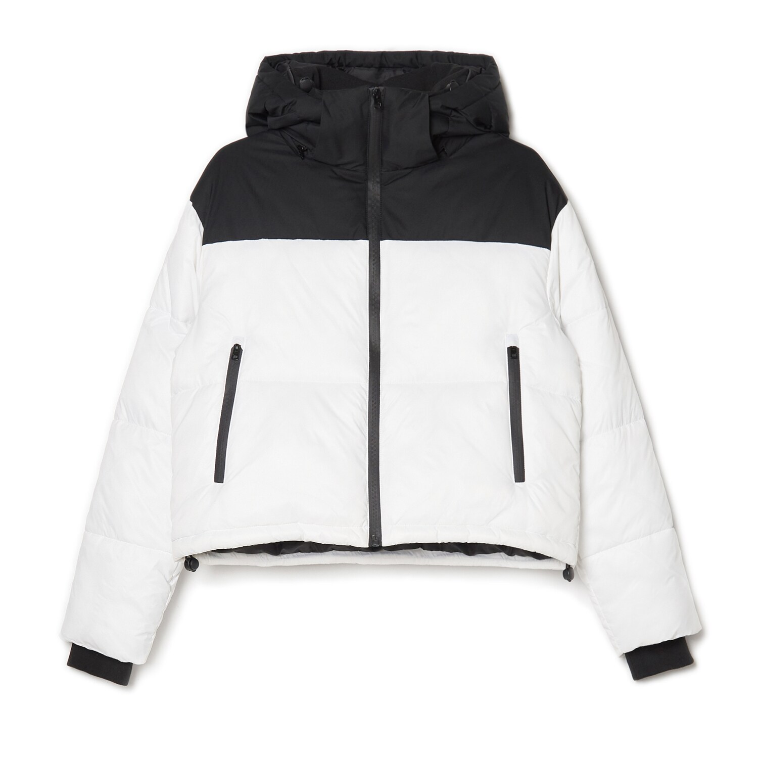 Cropp - Czarna kurtka puffer z kapturem - czarny