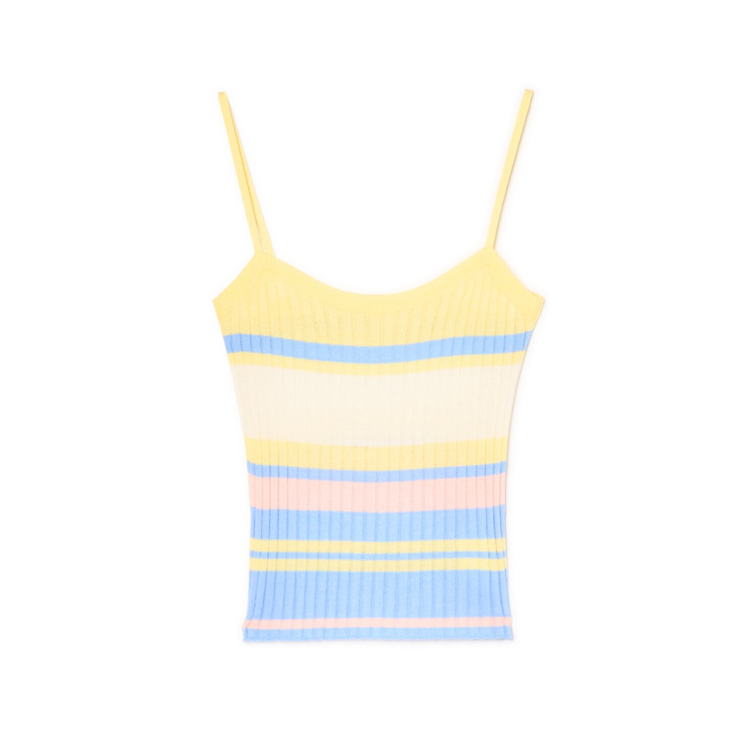 Cropp - Dzianinowy kolorowy top w paski - wielobarwny
