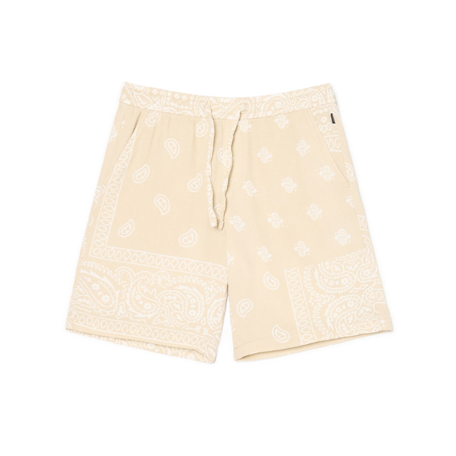 Cropp - Czarne szorty ze wzorem paisley - czarny
