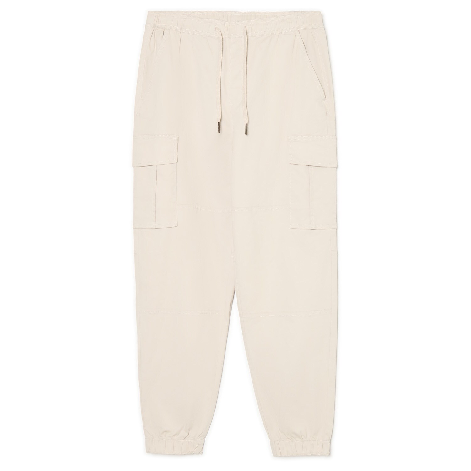 Cropp - Oliwkowe joggery regular z kieszeniami cargo - zielony